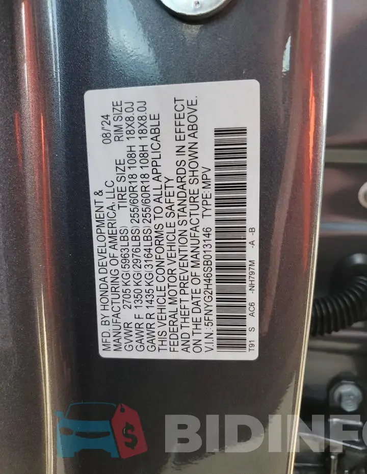 5FNYG2H46SB013146 Photo# 14