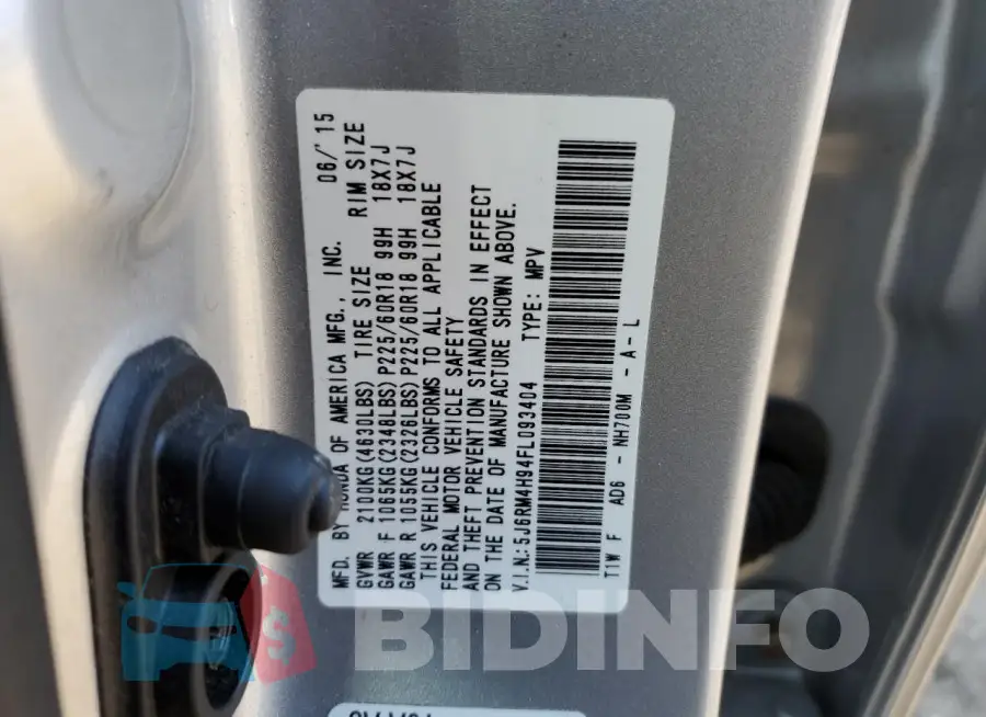 5J6RM4H94FL093404 Photo# 13