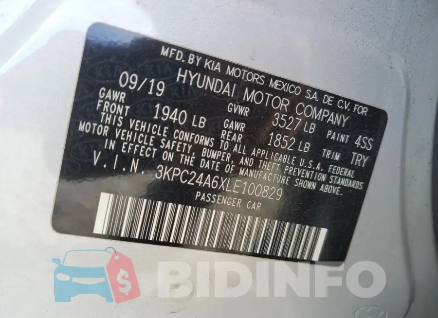 3KPC24A6XLE100829 Photo# 12
