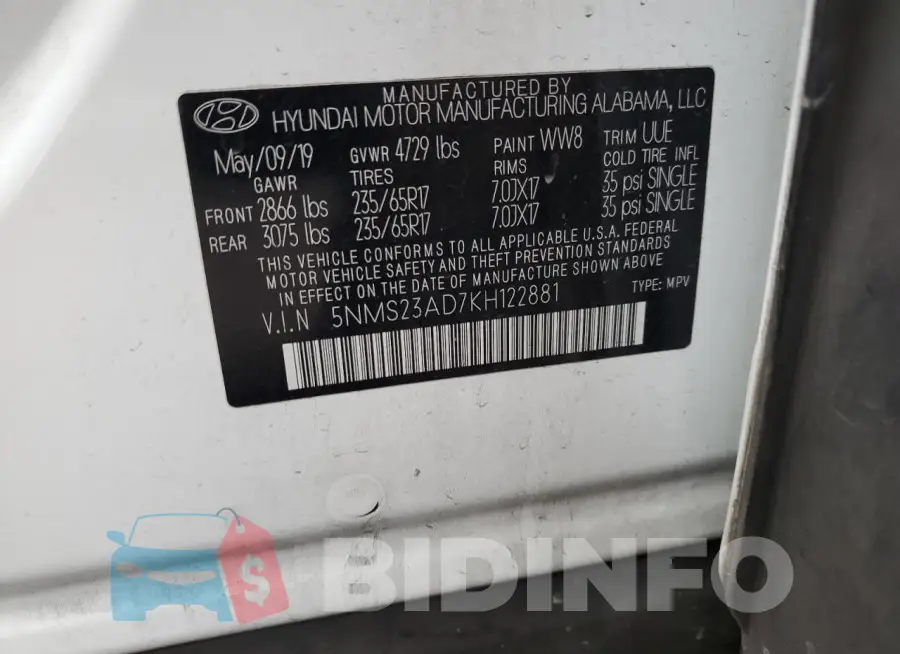 5NMS23AD7KH122881 Photo# 13