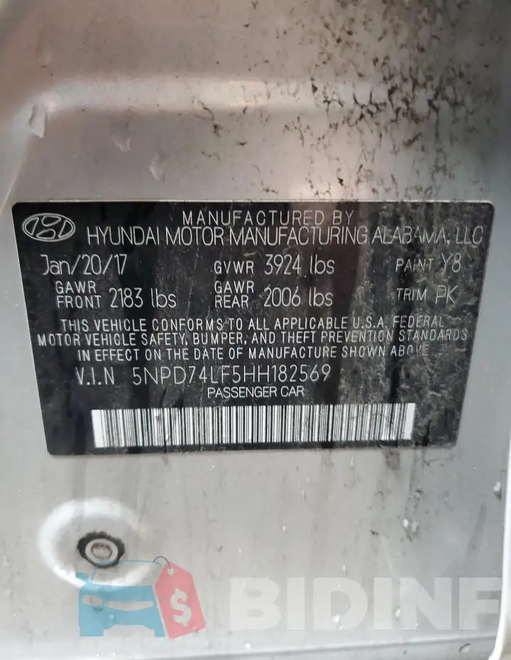 5NPD74LF5HH182569 Photo# 13