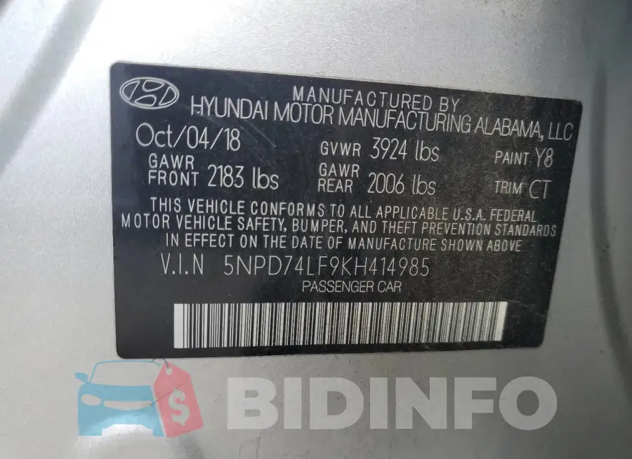 5NPD74LF9KH414985 Photo# 12