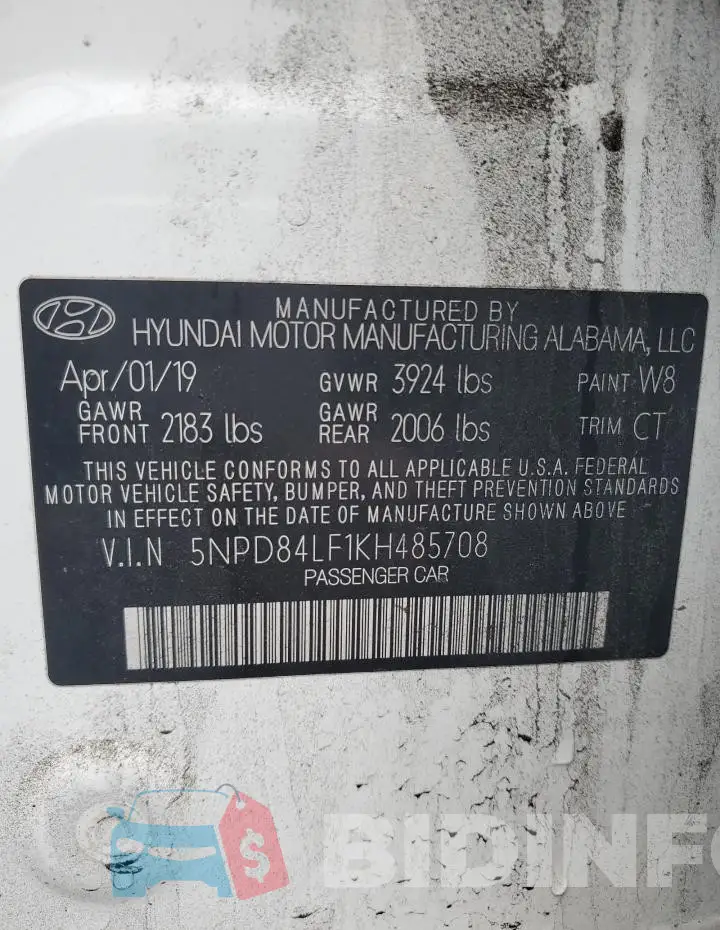 5NPD84LF1KH485708 Photo# 12