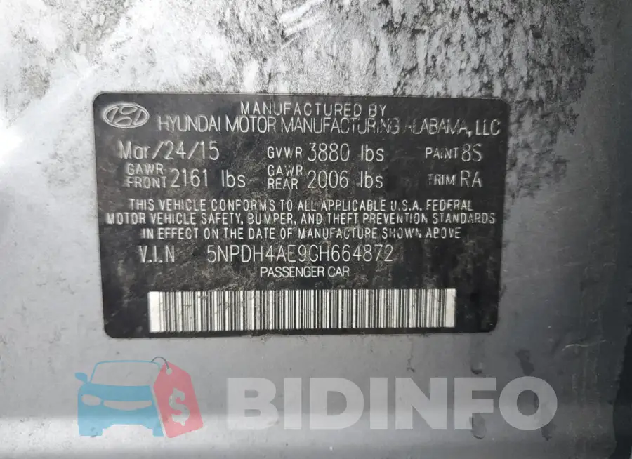 5NPDH4AE9GH664872 Photo# 13