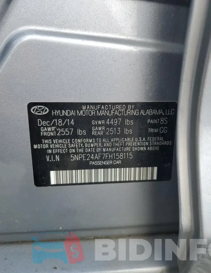 5NPE24AF7FH158115 Photo# 12