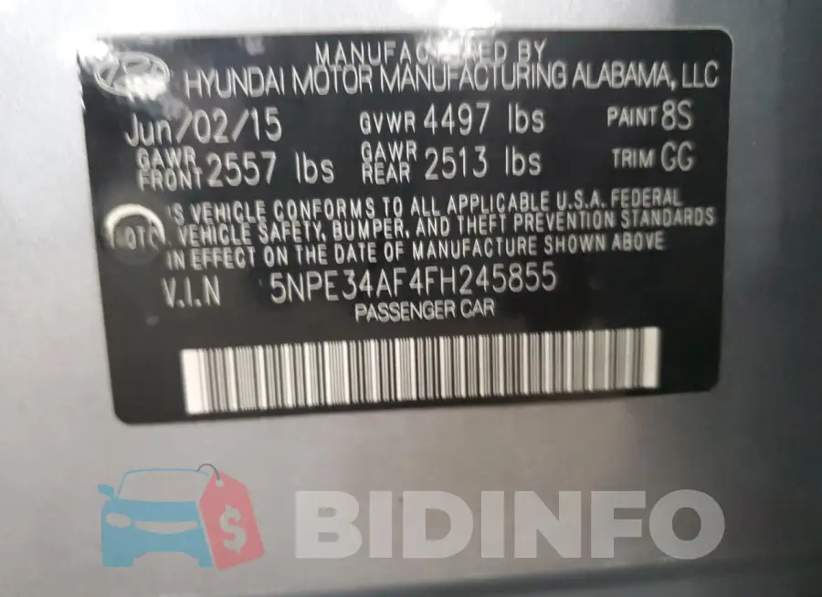5NPE34AF4FH245855 Photo# 12