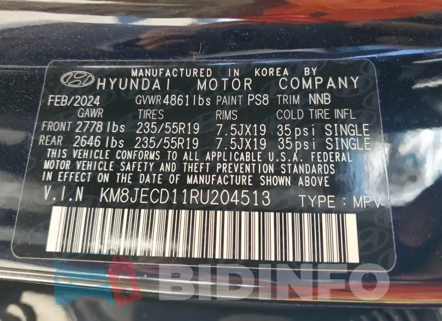 KM8JECD11RU204513 Photo# 12