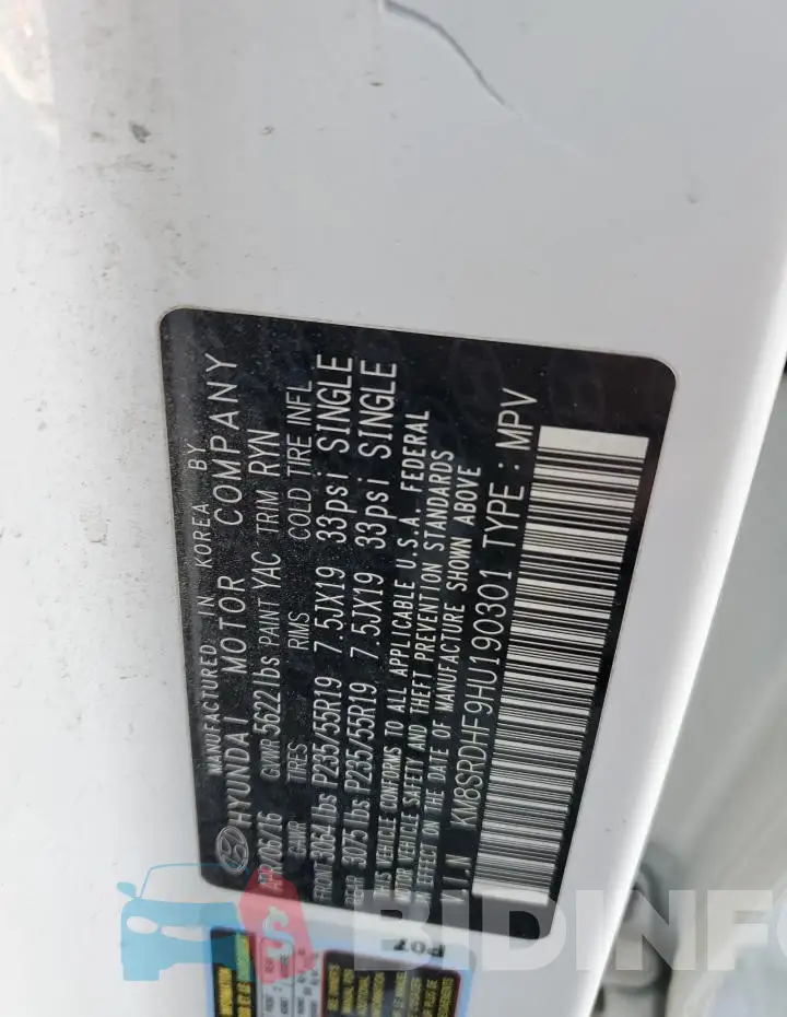 KM8SRDHF9HU190301 Photo# 13