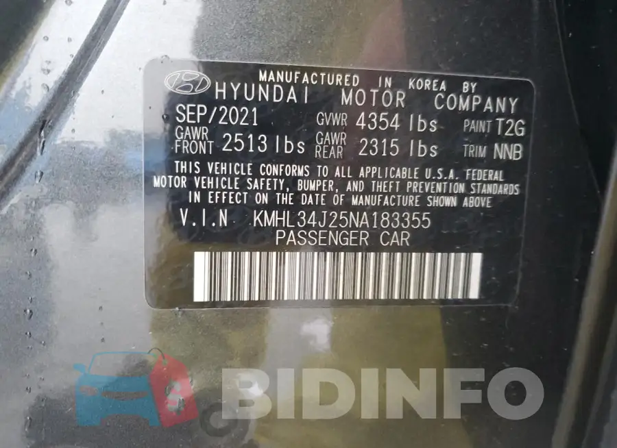 KMHL34J25NA183355 Photo# 13