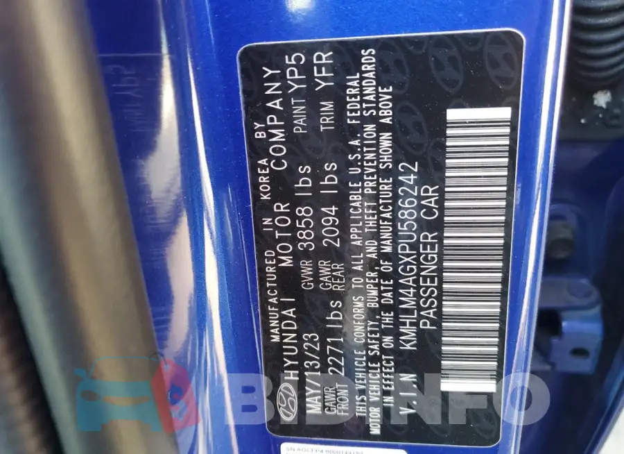 KMHLM4AGXPU586242 Photo# 12