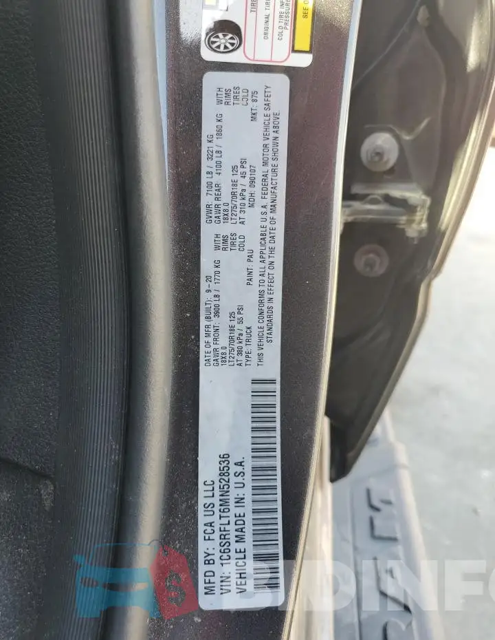 1C6SRFLT6MN528536 Photo# 12