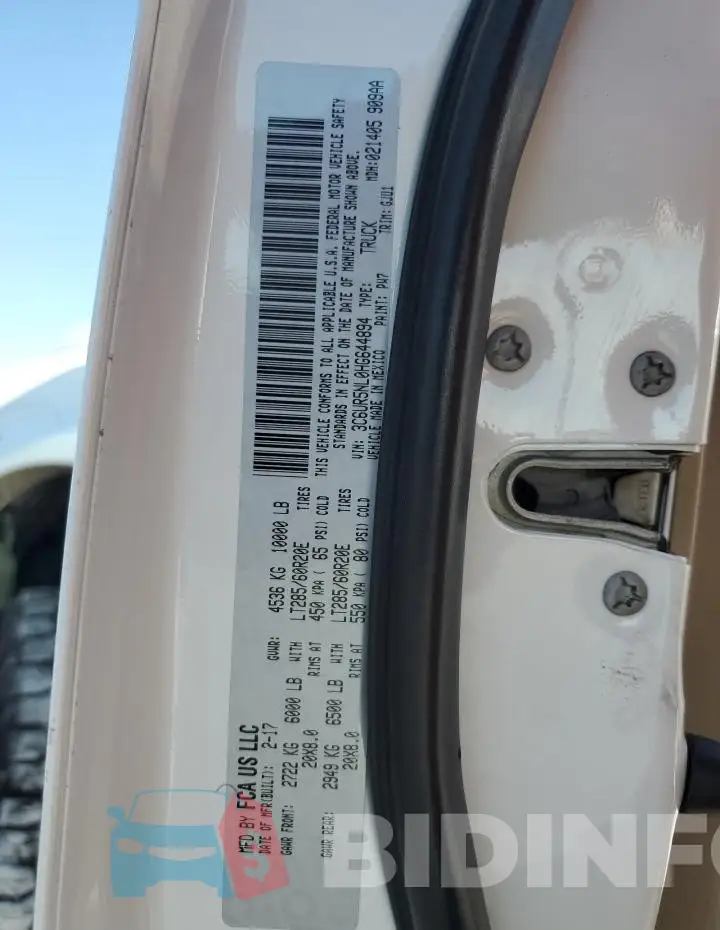 3C6UR5NL0HG644894 Photo# 12