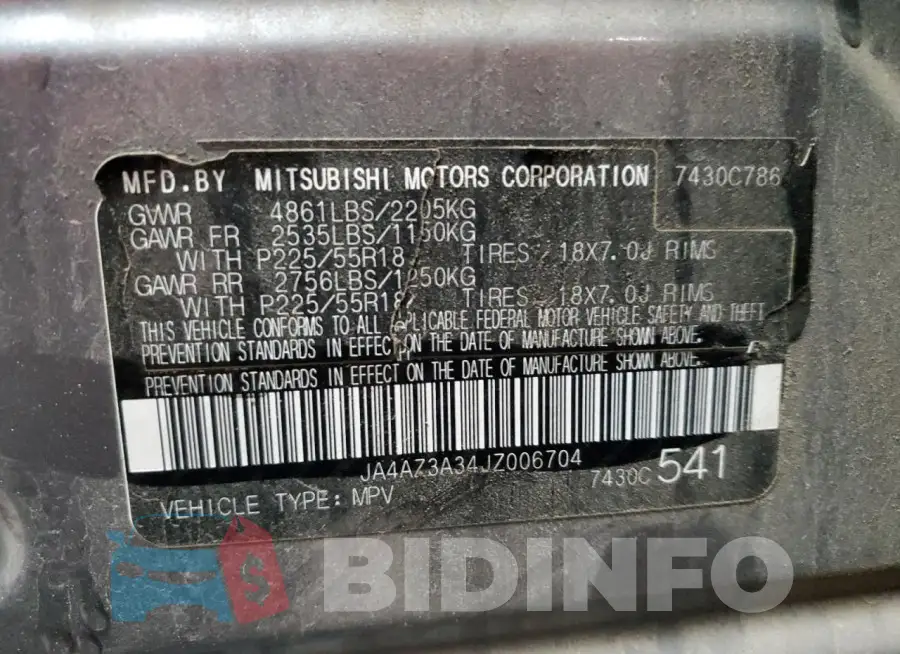 JA4AZ3A34JZ006704 Photo# 13