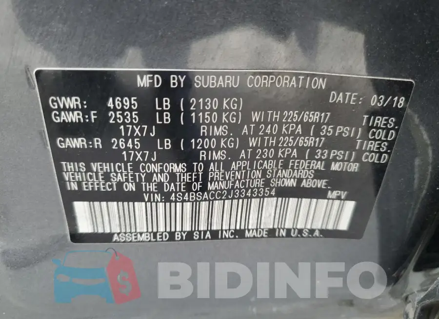 4S4BSACC2J3343354 Photo# 14