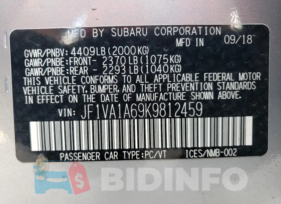 JF1VA1A69K9812459 Photo# 12