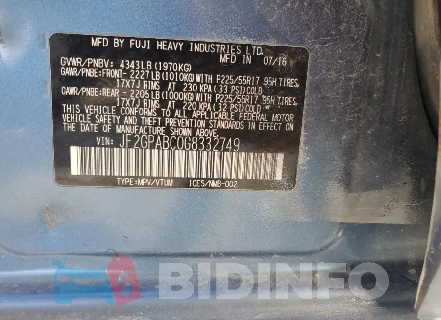 JF2GPABC0G8332749 Photo# 13