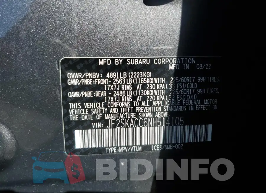 JF2SKACC6NH514105 Photo# 13