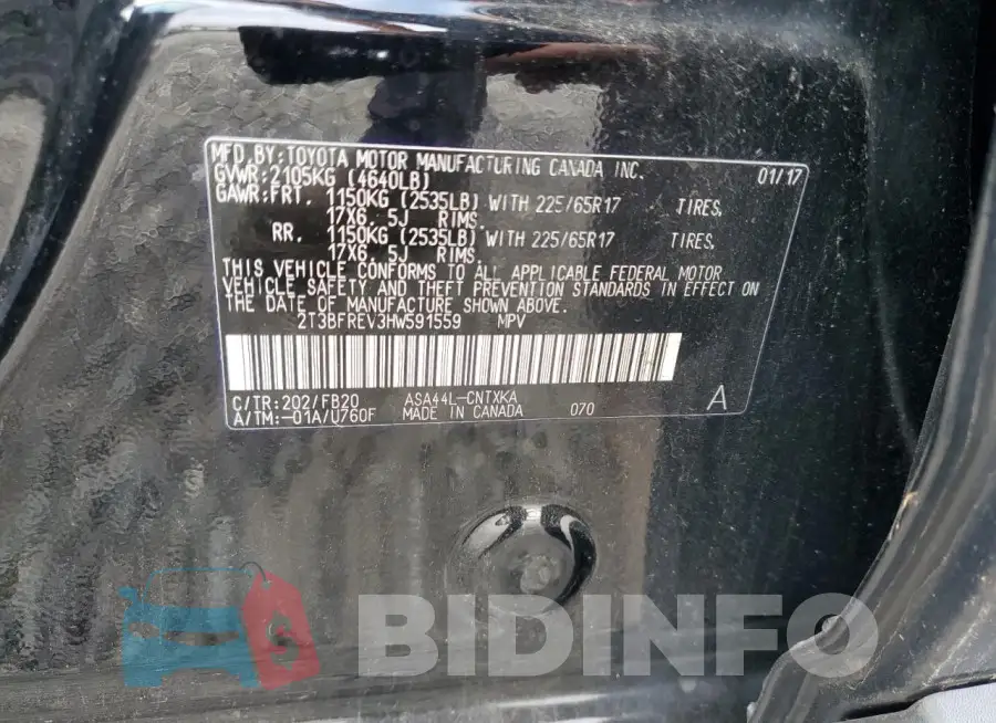 2T3BFREV3HW591559 Photo# 13
