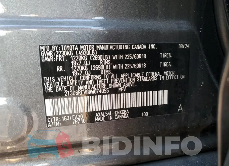 2T3D6RFV8RW074055 Photo# 12