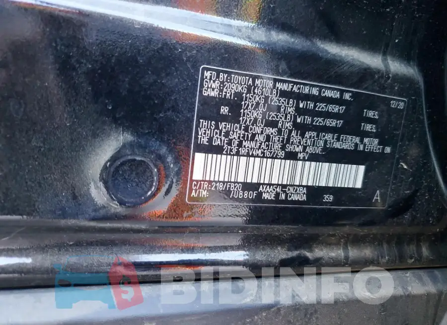 2T3F1RFV4MC167799 Photo# 12
