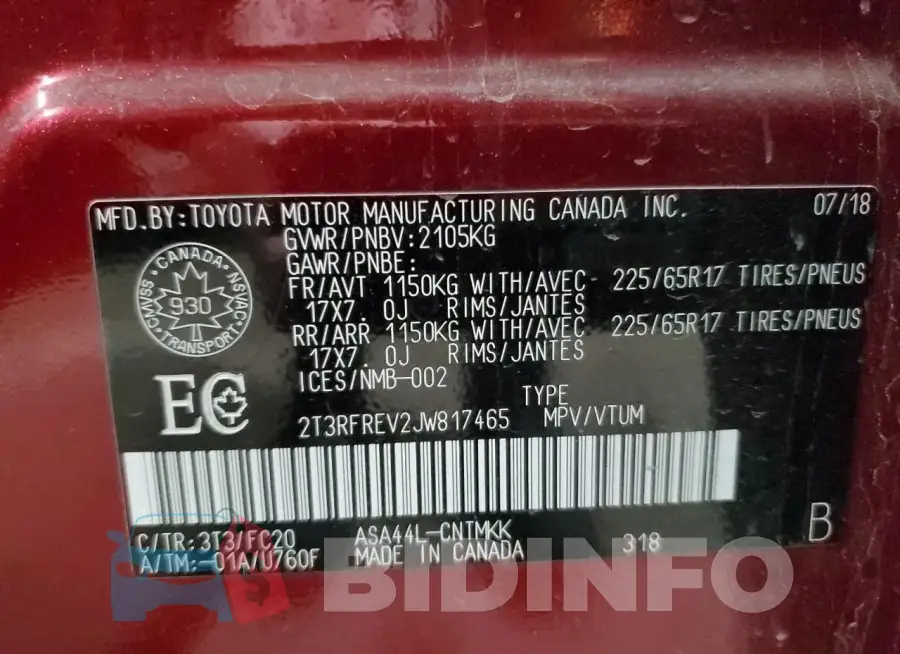 2T3RFREV2JW817465 Photo# 13