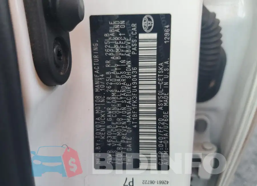 4T1BF1FK3FU490436 Photo# 12