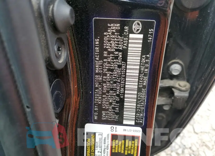 4T1BK1EB2FU152927 Photo# 12