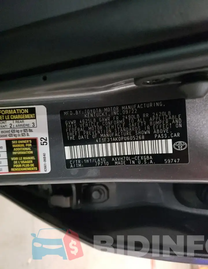 4T1F31AK0PU605268 Photo# 12