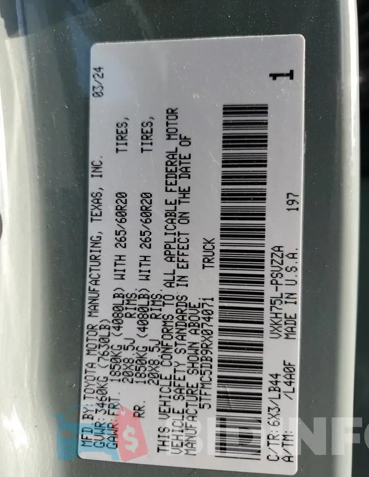 5TFMC5DB9RX074071 Photo# 12