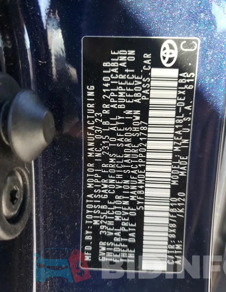 5YFB4MDE1PP021787 Photo# 12