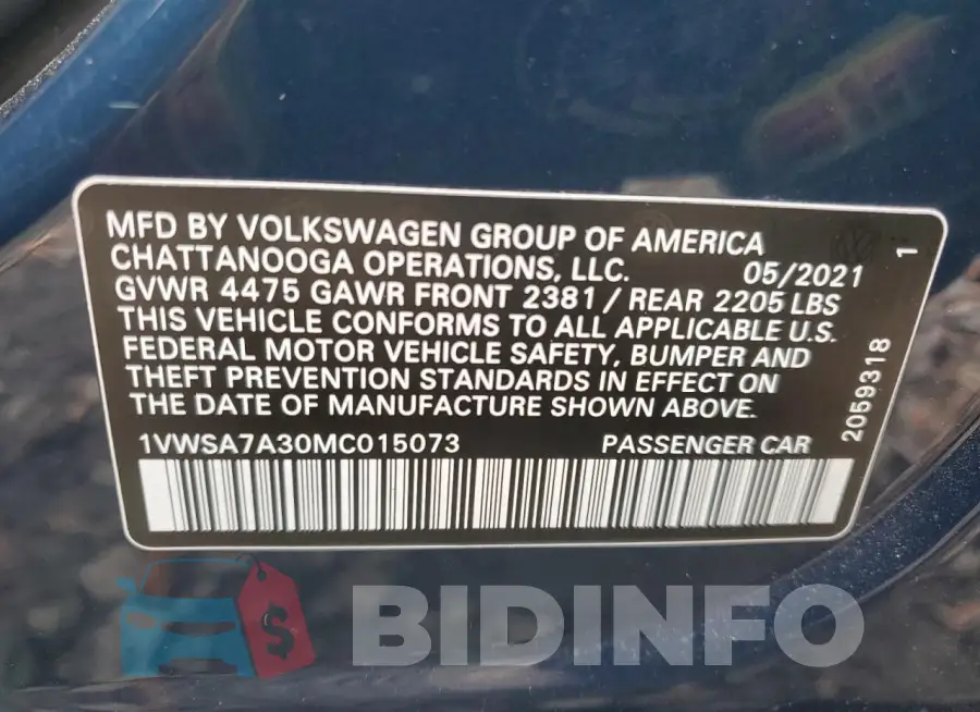 1VWSA7A30MC015073 Photo# 12