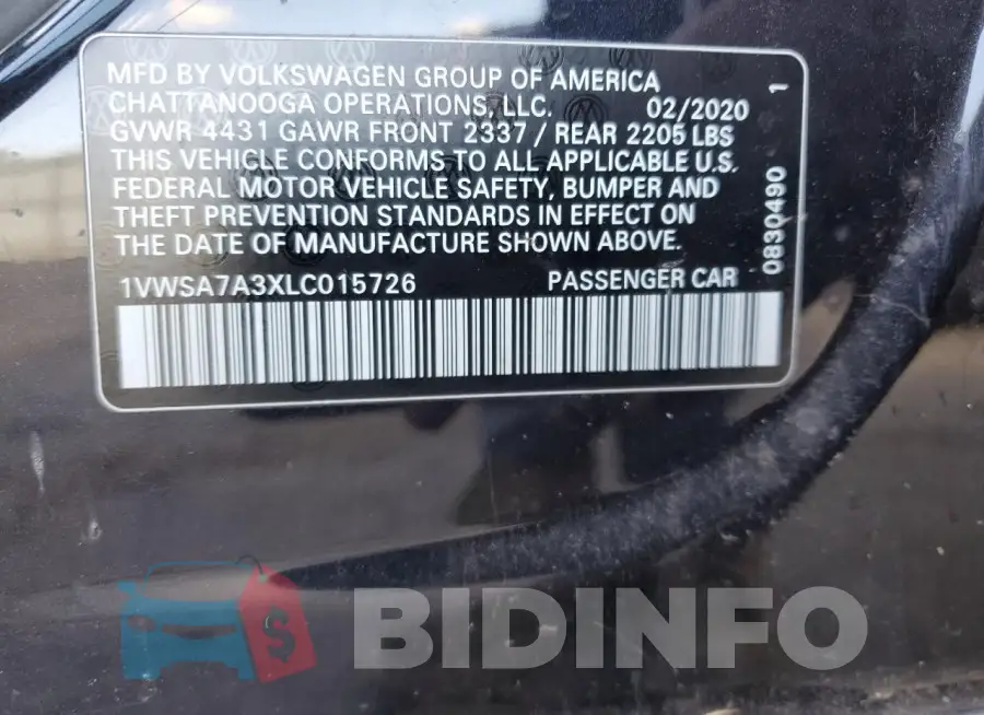 1VWSA7A3XLC015726 Photo# 12