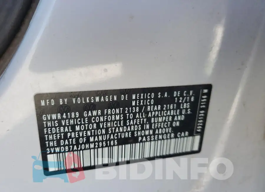 3VWDB7AJ0HM295165 Photo# 12