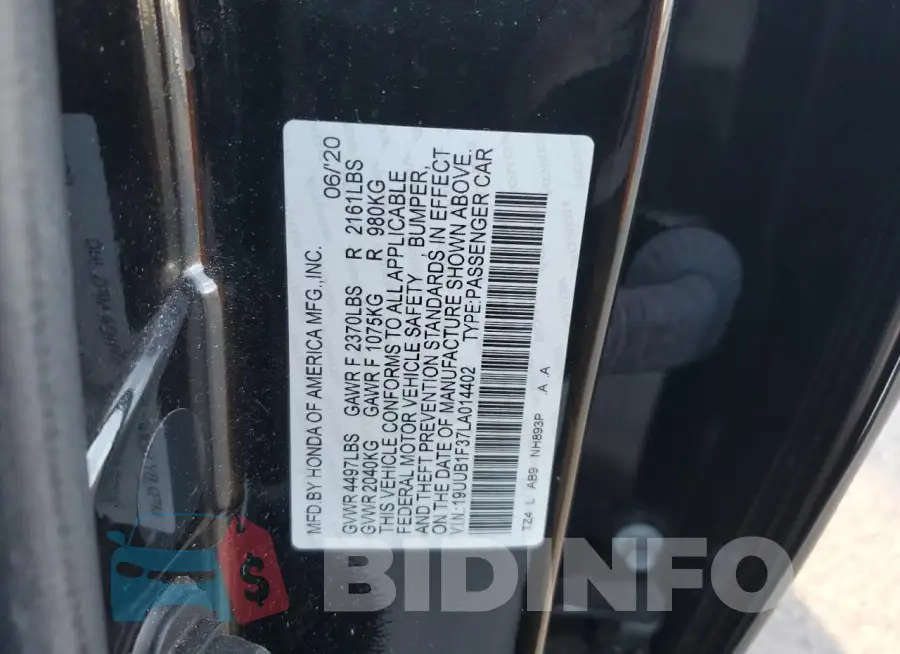 19UUB1F37LA014402 Photo# 12