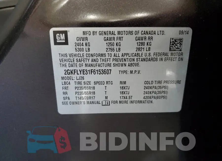 2GKFLYE31F6153607 Photo# 13