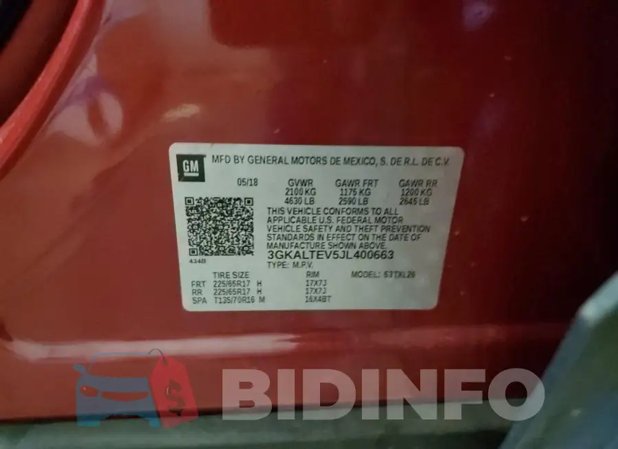 3GKALTEV5JL400663 Photo# 13