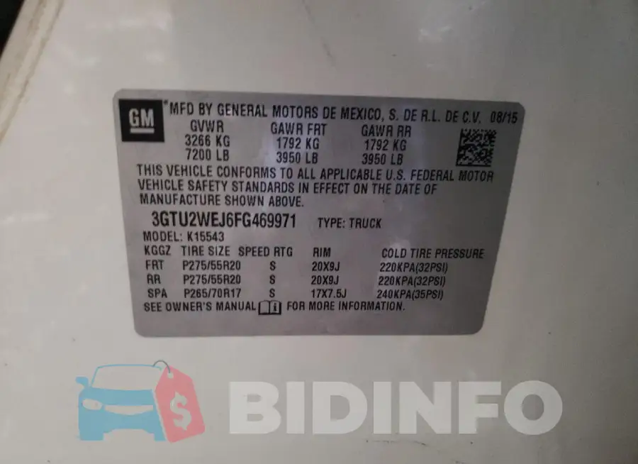 3GTU2WEJ6FG469971 Photo# 13