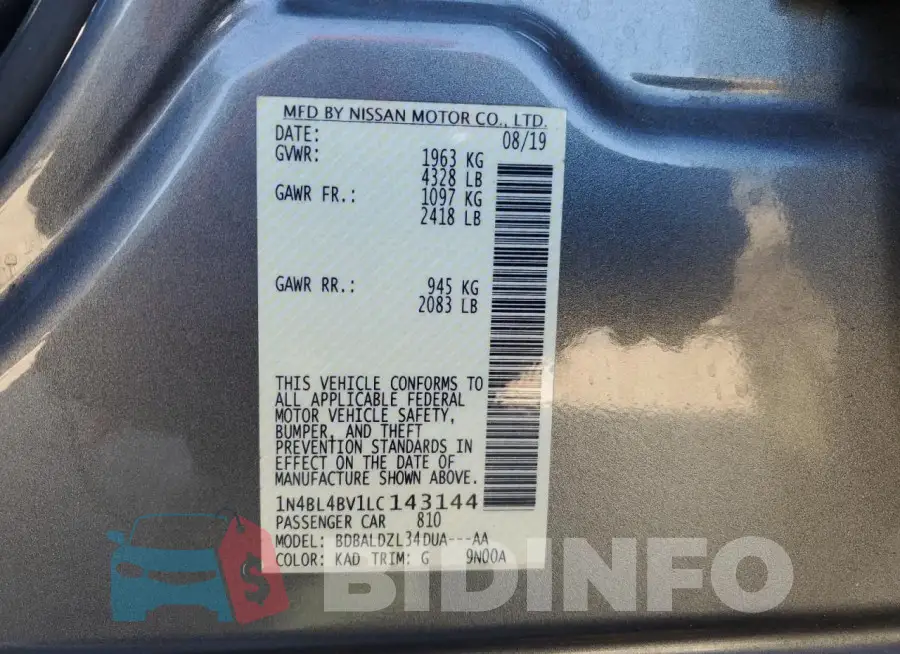 1N4BL4BV1LC143144 Photo# 12