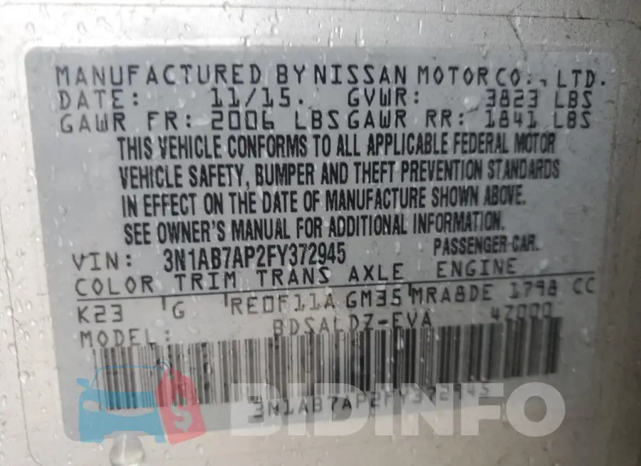 3N1AB7AP2FY372945 Photo# 12