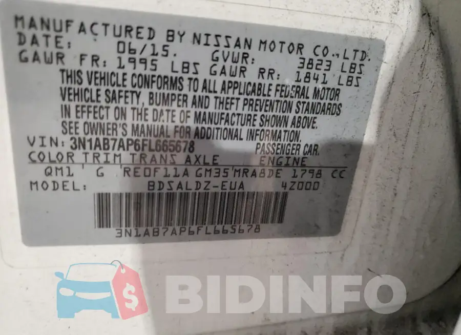 3N1AB7AP6FL665678 Photo# 12