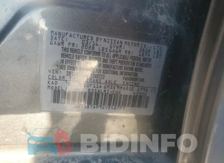 3N1AB7AP9GY248723 Photo# 12