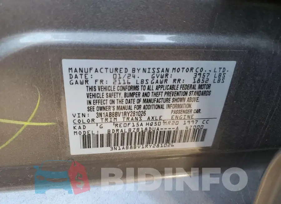 3N1AB8BV1RY281026 Photo# 12