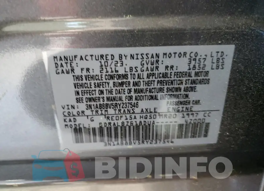 3N1AB8BV5RY237546 Photo# 12