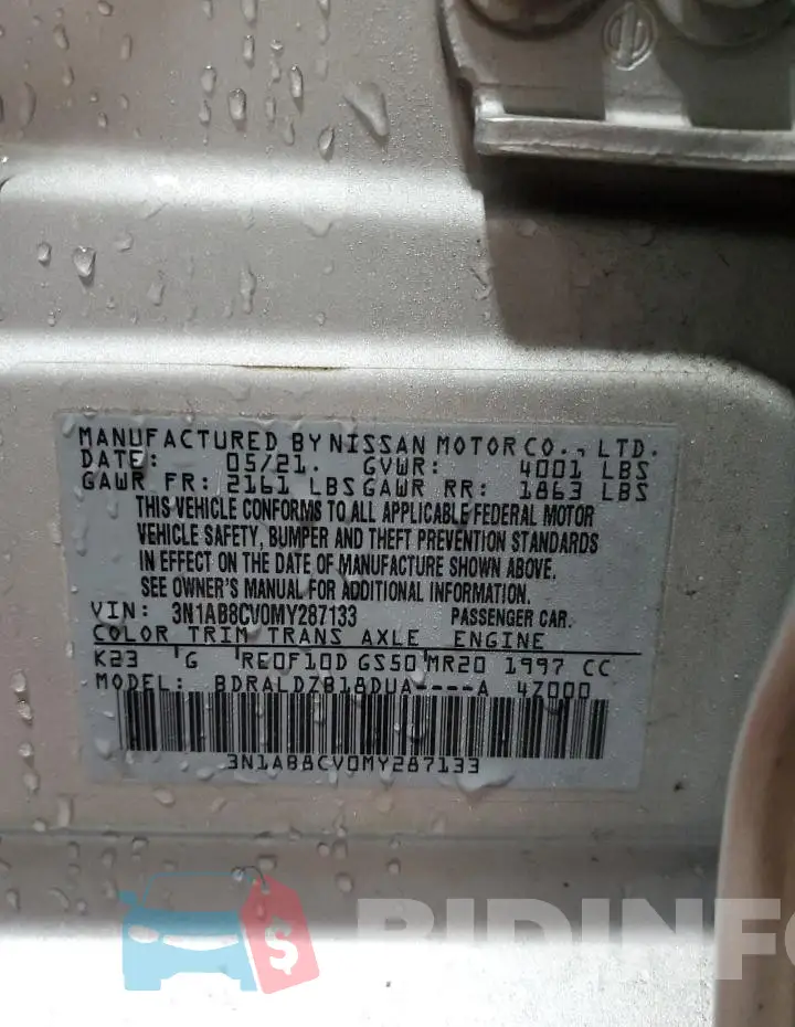 3N1AB8CV0MY287133 Photo# 12