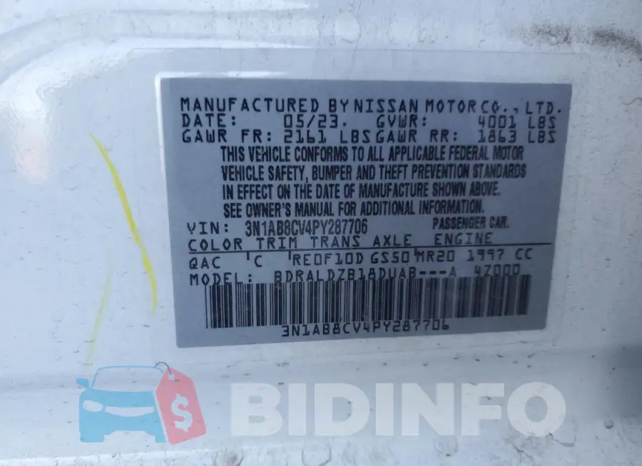 3N1AB8CV4PY287706 Photo# 12