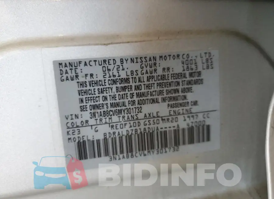 3N1AB8CV6MY301732 Photo# 13