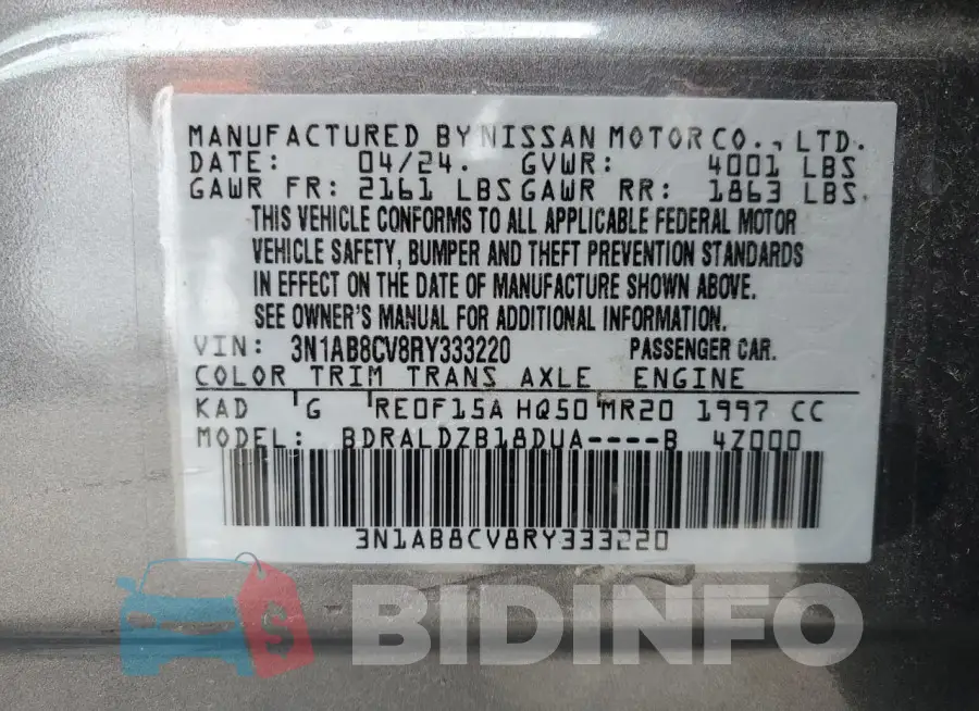 3N1AB8CV8RY333220 Photo# 12