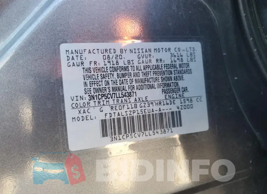 3N1CP5CV7LL543871 Photo# 13