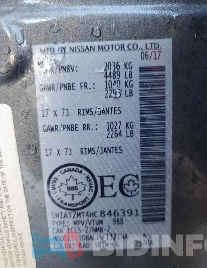 5N1AT2MT4HC846391 Photo# 14