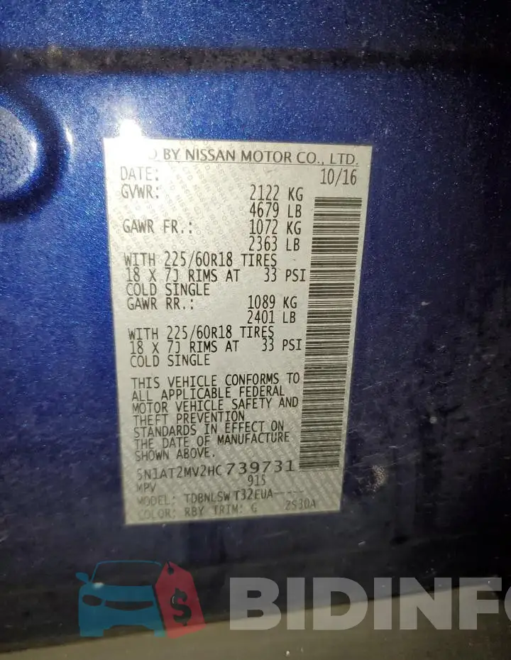 5N1AT2MV2HC739731 Photo# 13